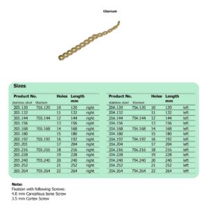 DISTAL RECONSTRUCTION PLATE RIGHT & LEFT IN TITANIUM (20 ITEMS PER LOT)