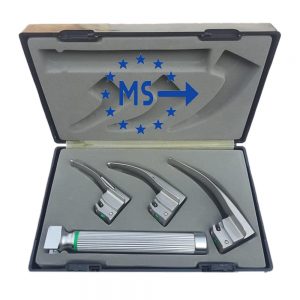 Fiber Optic Macintosh 3Blades Laryngoscope Set, (2 ITEMS PER LOT) in Stainless Steel German.