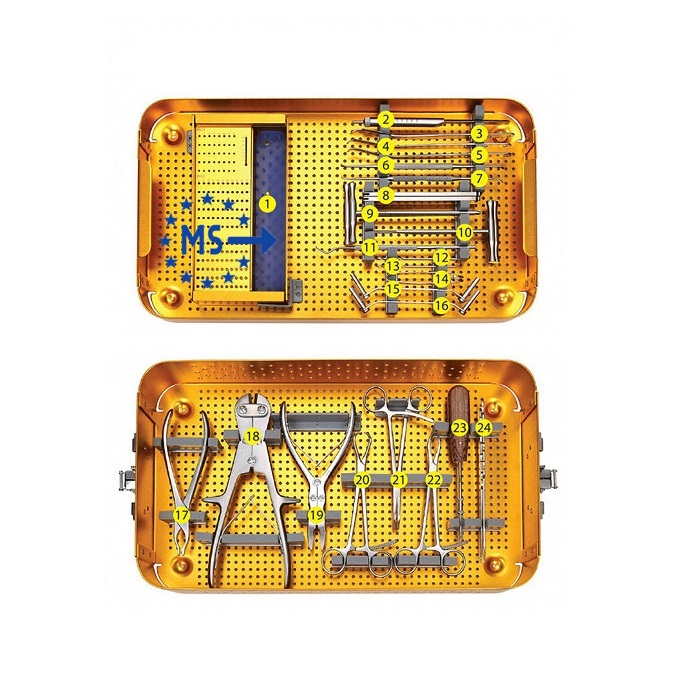 Micro Plate Instruments Set for trauma surgery.