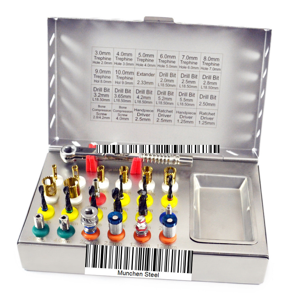 Universal basic 25 Units dental implant kit tools and sterilization Surgical Instruments
