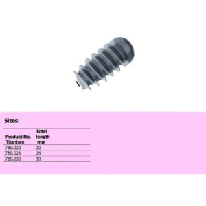 Acl Interference Screw 08.0mm Titanium (100 ITEMS PER LOT)