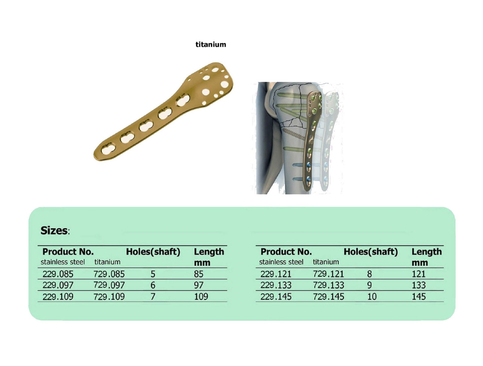 Locking Proximal Humerus Plate {LPHP} in Titanium (20 ITEMS PER LOT)