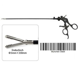 MÜNCHEN STEEL®Laparoscopy ENDOCLINCH ATRAUMATIC GRASPING FORCEPS,RATCHETED.