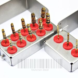 Surgical Drills Dental Implant Osteotomy Kit, Compatible All Systems, 13pieces in Stainless Steel German.