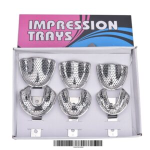 Dental Impression Trays Upper & Lower Tooth Holder Dentist Tool 6 Units,(6 Items Per Lot).