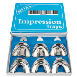 Dental Impression Tray Without Hole, 6 Units,(6 Items Per Lot) in Stainless Steel German.