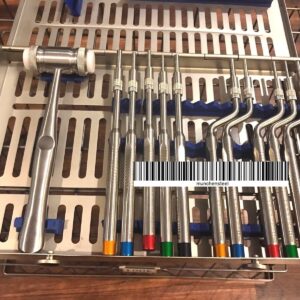 Sinus Lift Kit, Osteotome 12 Concave Tips, Mead Mallet & Dental Cassette in Stainless Steel German.