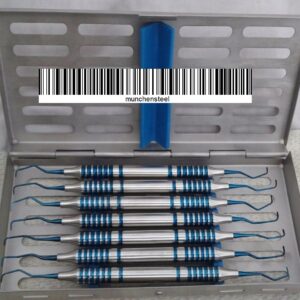 Dental Gracey Curettes, (Blue Titanium Coating), 7 with Cassette (2 ITEMS PER LOT)