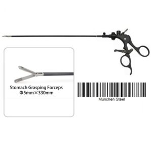 MÜNCHEN STEEL®LAPAROSCOPIC STOMACH GRASPING FORCEPS, REUSABLE, RATCHETED