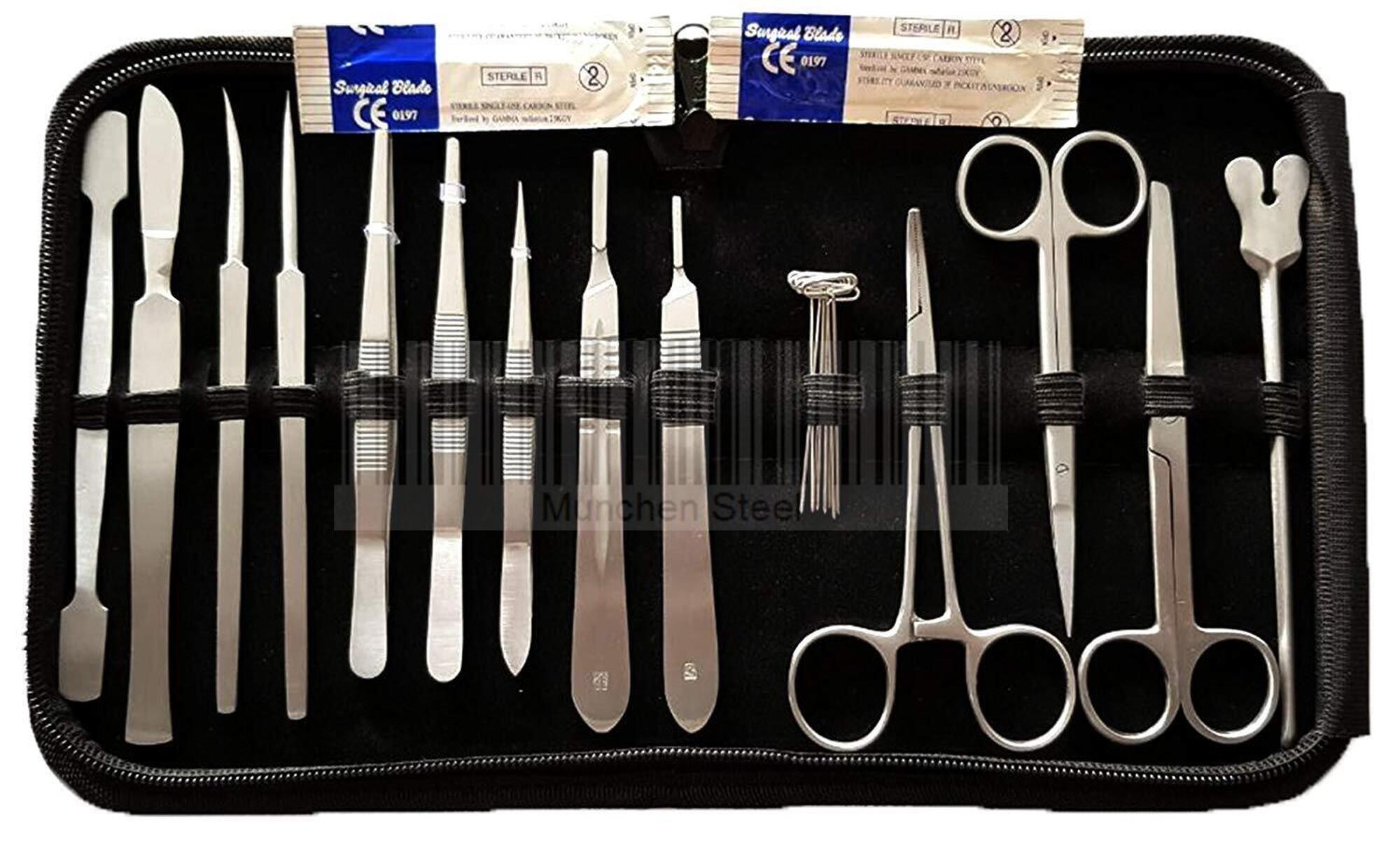 Dissection Kit Set 16Units for Medical Students of Anatomy, Biology, Veterinary, with Case (3 Items Per Lot)
