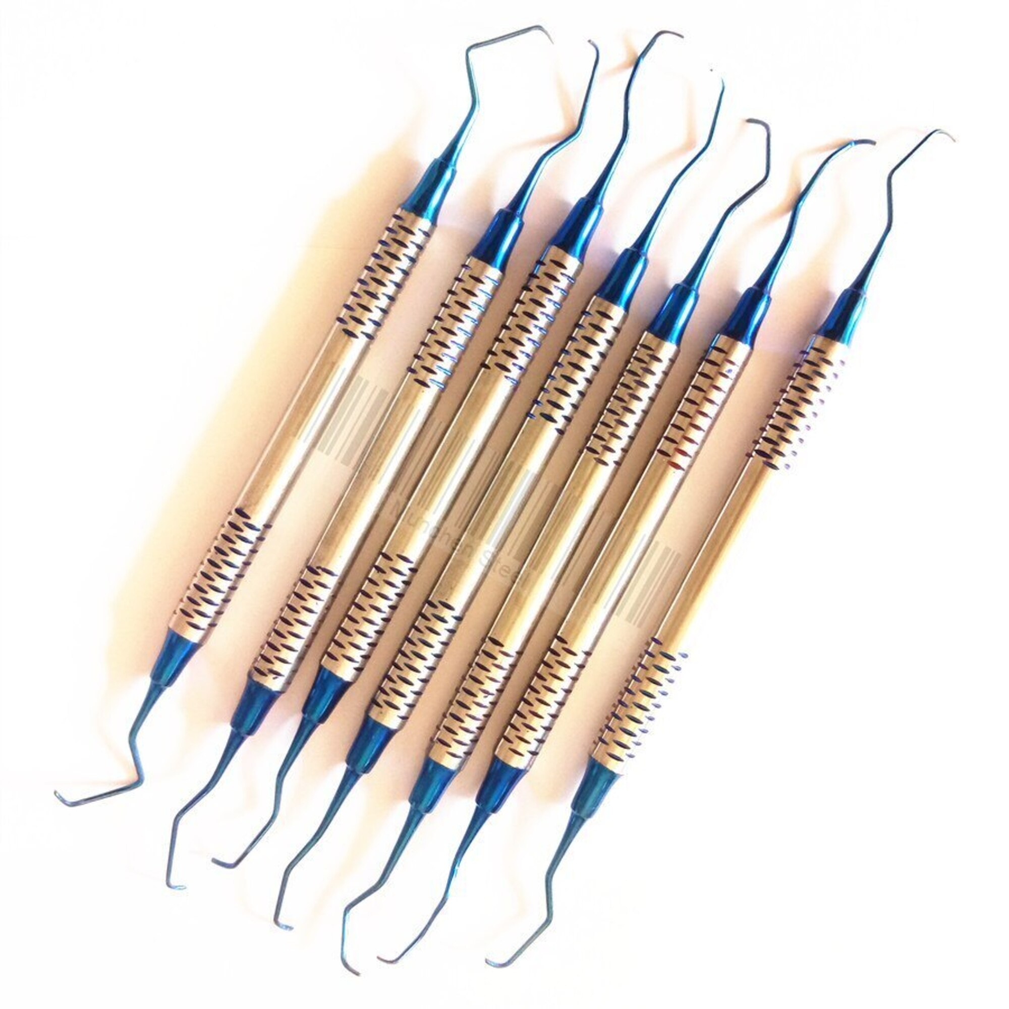 Dental Gracey Curettes, (Blue Titanium Coating), 7 Units/ Per Set (4 ITEMS PER LOT) - Image 2