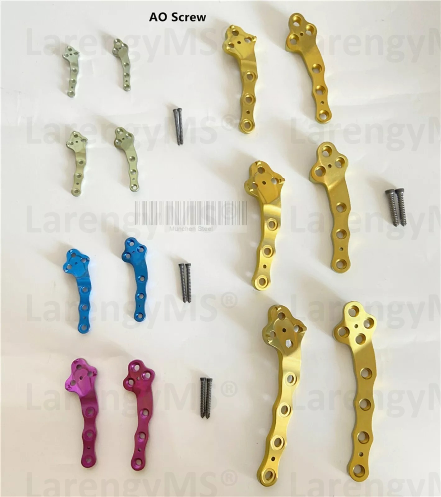 Tplo Bone locking Plate 2.0/2.4/2.7/3.5mm Veterinary Orthopedic Implants Set, 14 Units Plates & 100 Units Scrows in Titanium. - Image 2