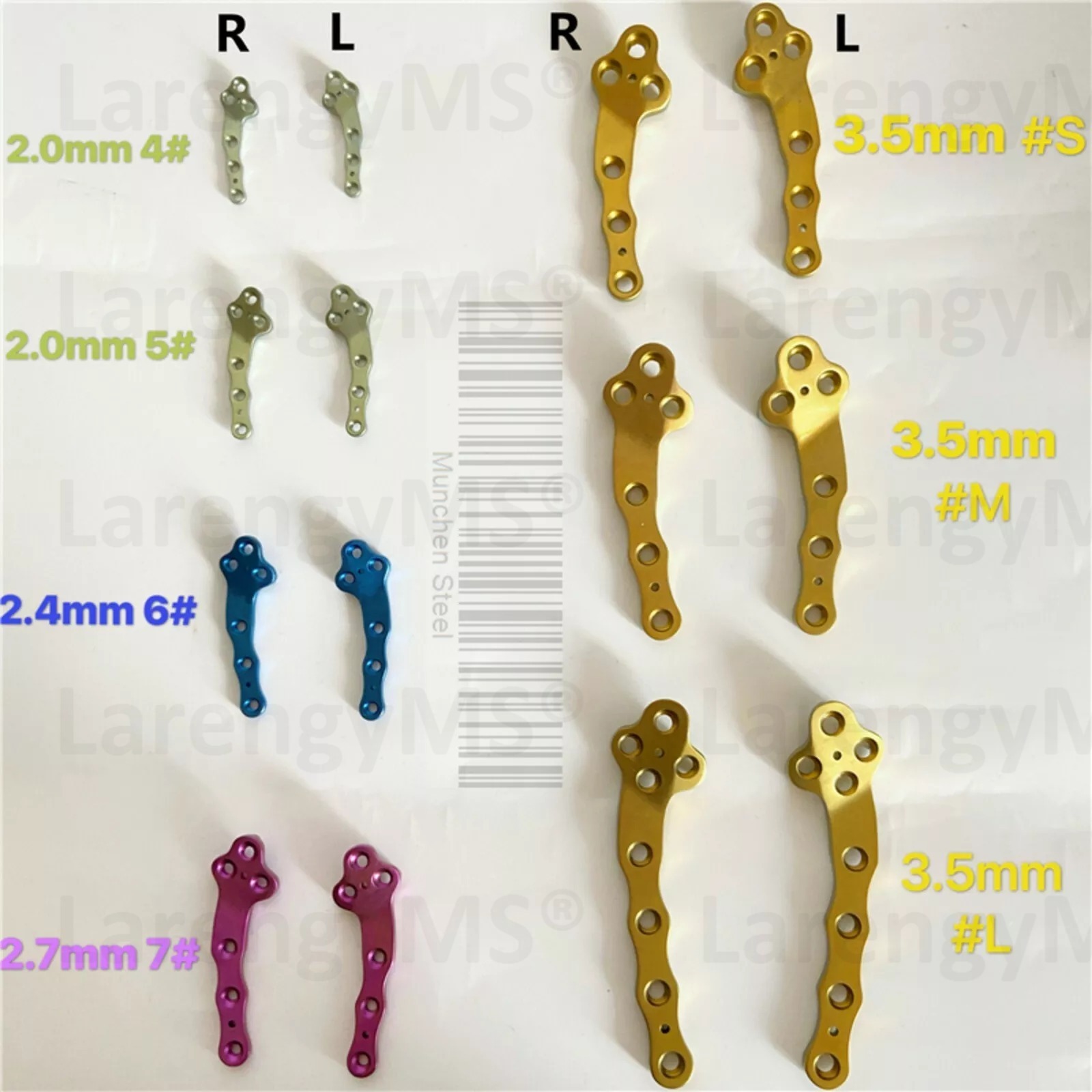 Tplo Bone locking Plate 2.0/2.4/2.7/3.5mm Veterinary Orthopedic Implants Set, 14 Units Plates & 100 Units Scrows in Titanium.