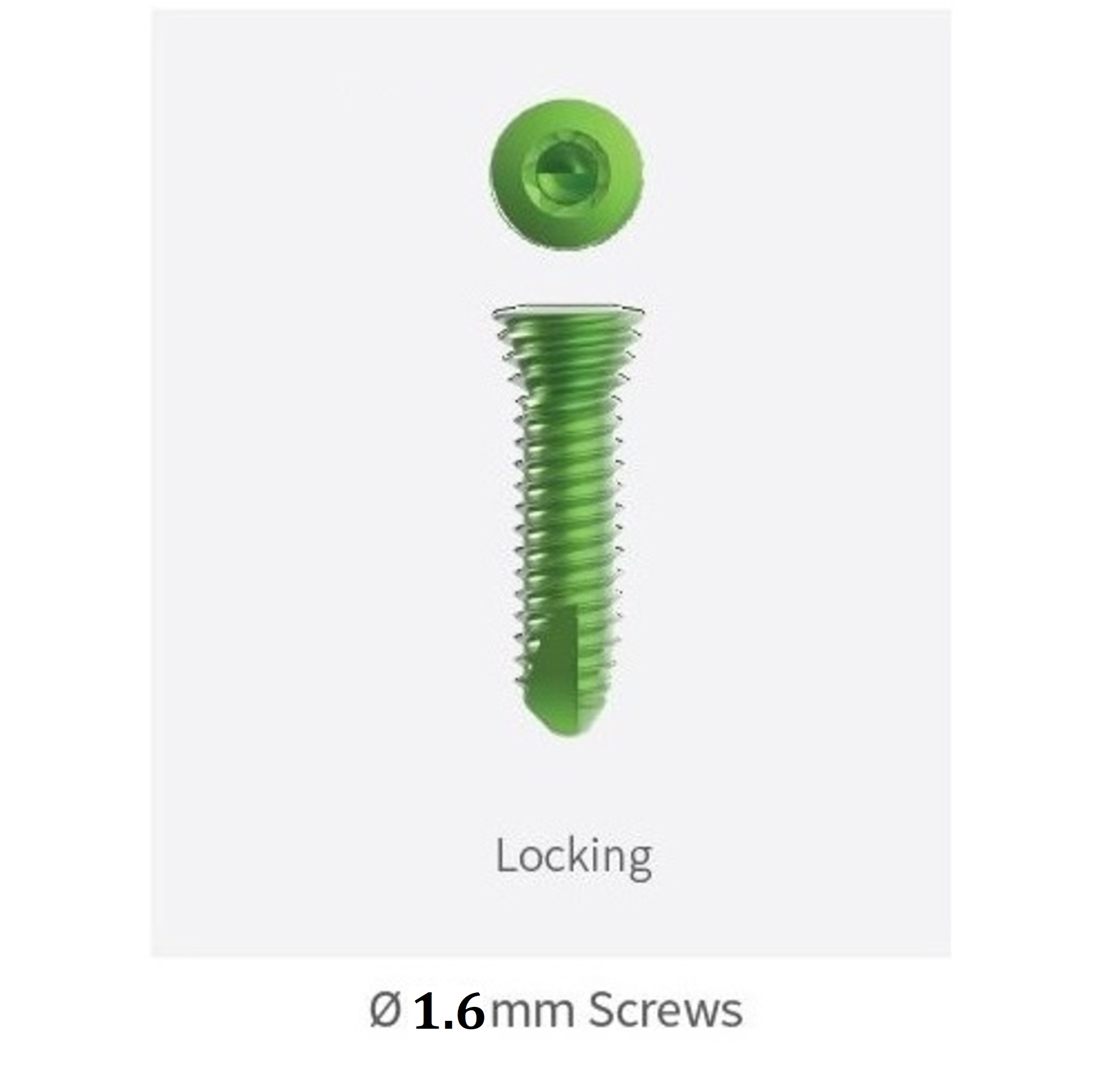 Orthopedic Vet System Screws, 1.6mm Green Loking Screws, (100 ITEMS PER LOT)