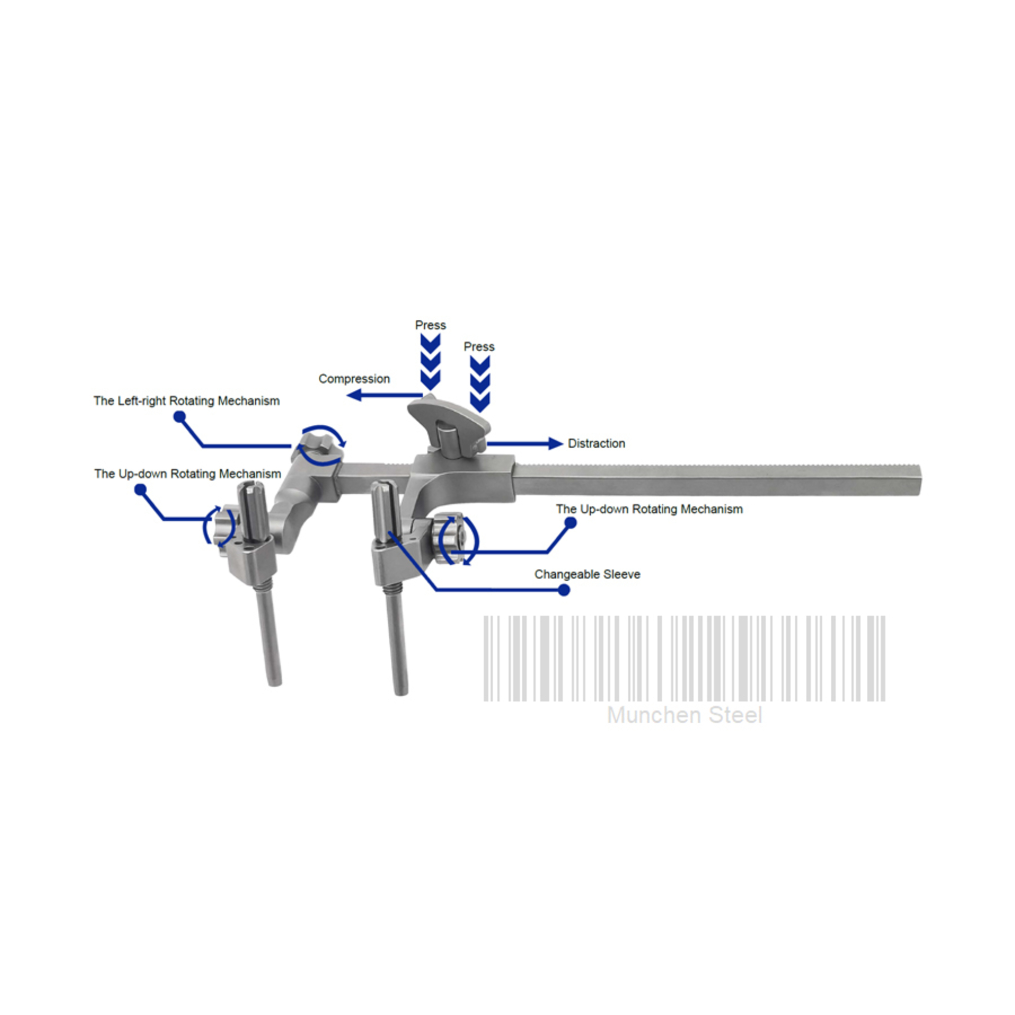 Distraction And Reduction System Set for Fractures And Osteotomy Veterinary Orthopedic Instruments in Stainless Steel German. - Image 7
