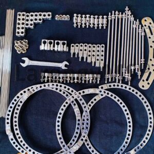 Ilizarov set (Small) 350pieces Instruments in the Set which are used in children to apply Ilizarov fixator on the tibia in Silver and Stainless Steel German.