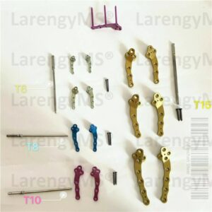 Tplo Bone locking Plate 2.0/2.4/2.7/3.5mm Veterinary Orthopedic Implants Set, 14 Units Plates & 100 Units Scrows in Titanium con Screwdriver & Drill Guide.