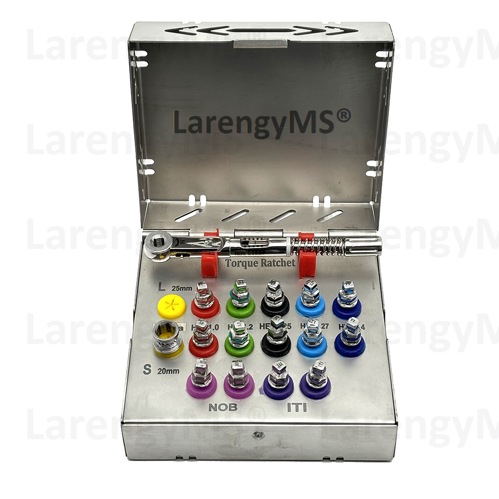 Universal torque kit 16pcs for dental implants screwdriver wrench prosthetic in Stainless Steel German. - Image 2