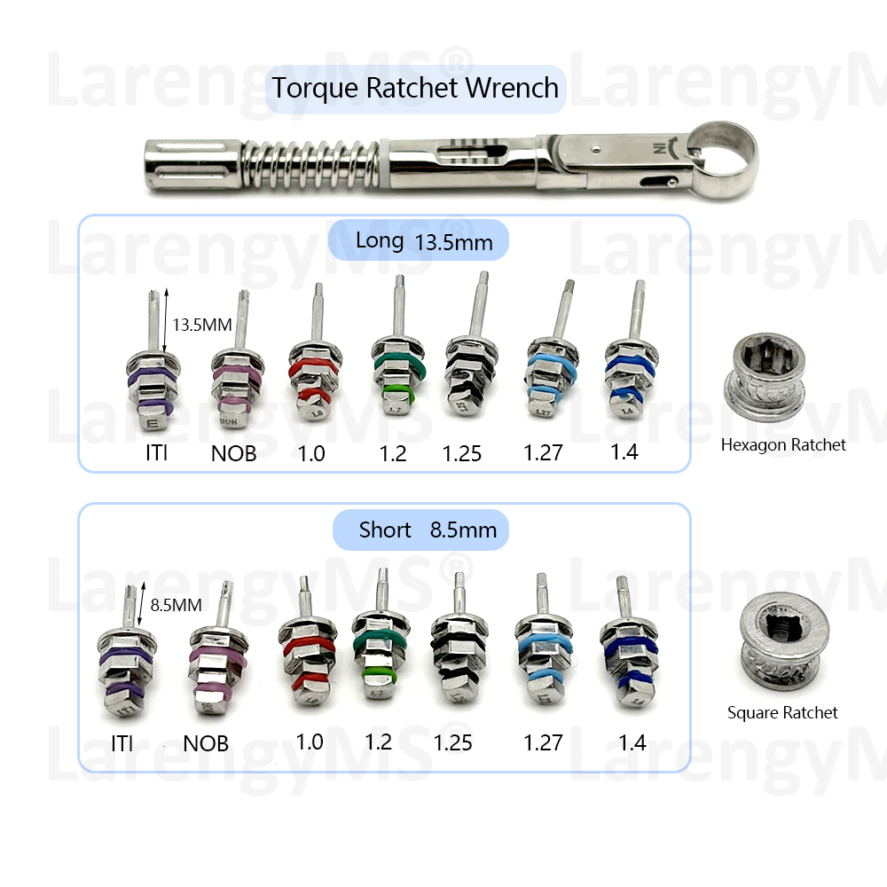 Universal torque kit 16pcs for dental implants screwdriver wrench prosthetic in Stainless Steel German. - Image 6